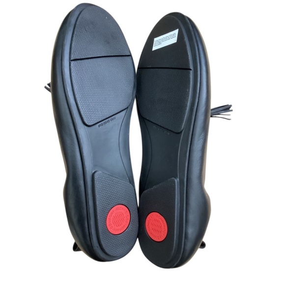 FitFlop Allegro Tassel Loafers Black Leather Size 8 - Picture 3 of 7